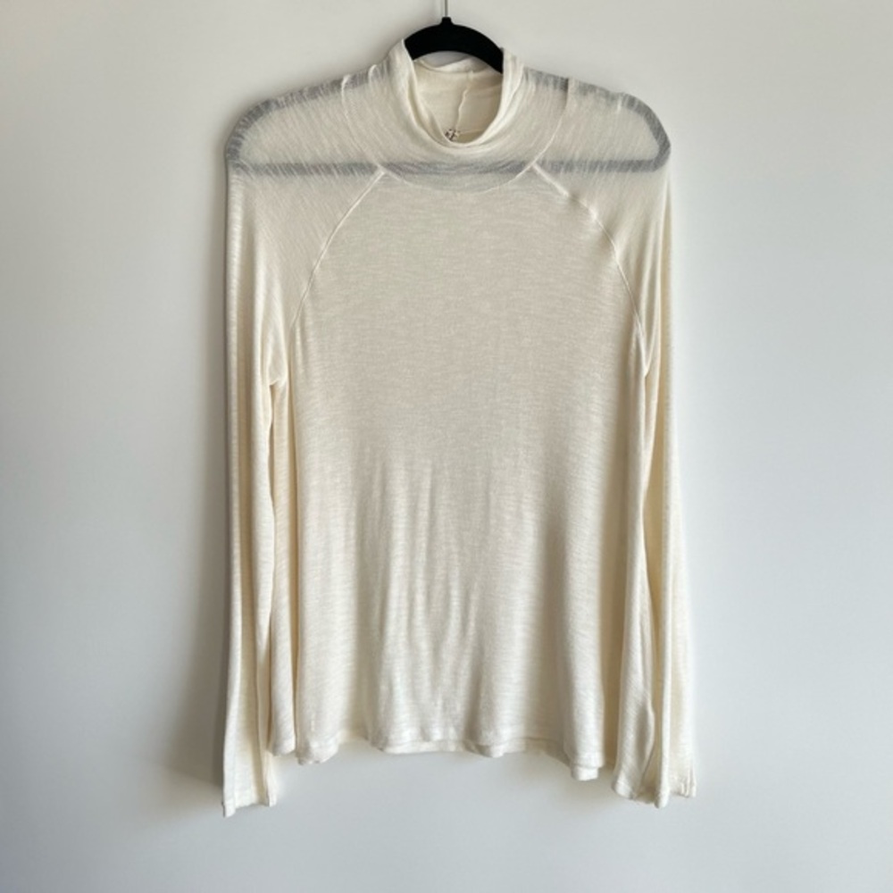 Intimately Free People Off White Sheer Turtle Neck Size Large